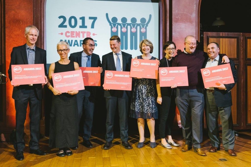 Bilde av de fem vinnerne av CENTR Awards 2017.